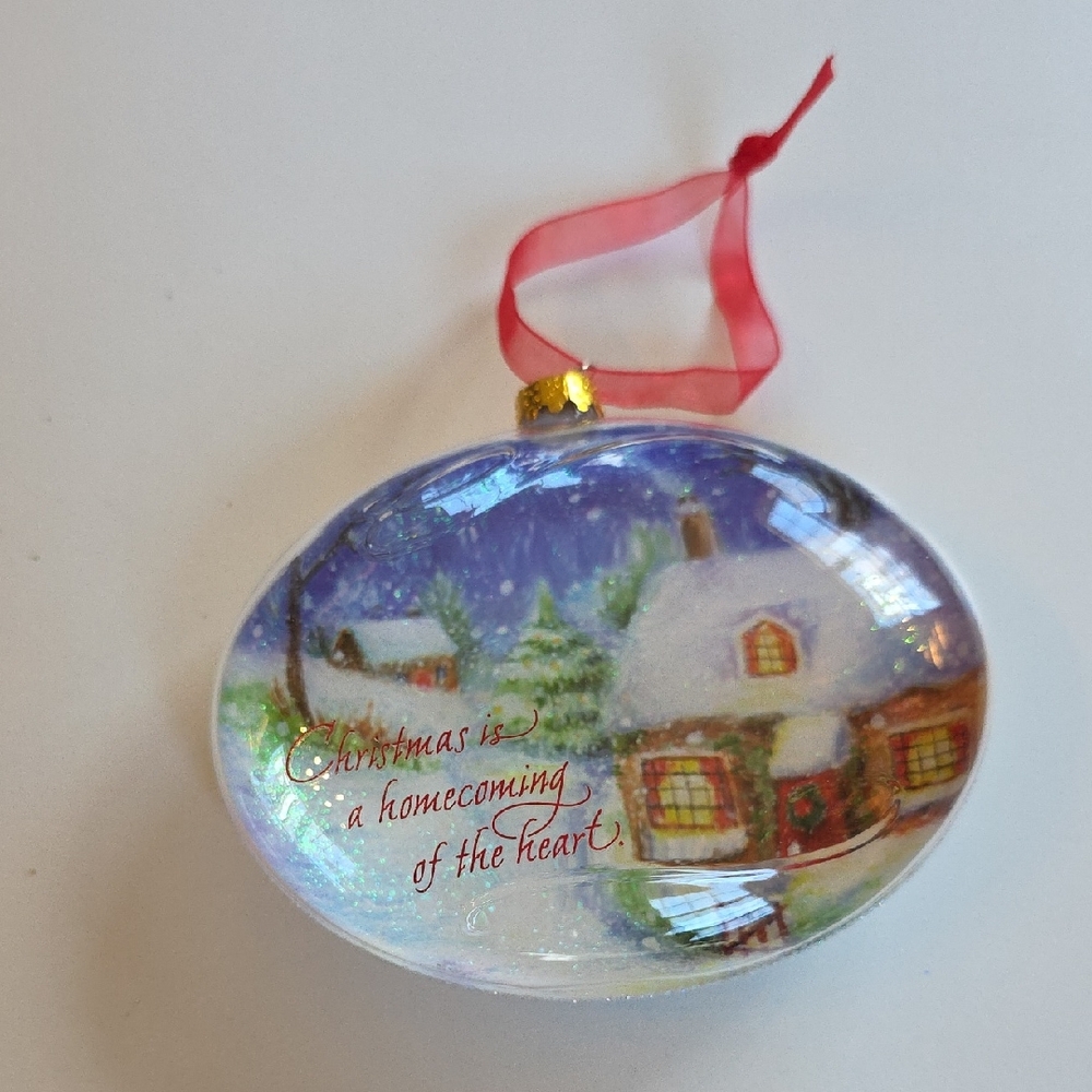 Hallmark Ornament - 2015 A Homecoming Of The Heart Ornament with Red Ribbon